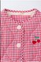 New Season Girls' Cherry Embroidered Gingham Quilted Coat - 4