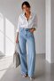 High Waist Wide Leg Lycra-Free Palazzo Jeans Dm3535 - 3