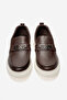 Men's Flat Sole Loafer Shoes Real Leather Cr 2996 Brown - 4