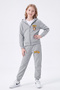 3 Thread Printed Zippered Girls' Tracksuit Set - 2