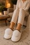 Women's Pompom Detailed Winter, Warm, Plush House Slippers - 5