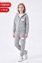 3 Thread Printed Zippered Girls' Tracksuit Set