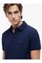Men's Woven Polo Collar Short Sleeve Casual Blue T-Shirt - 4