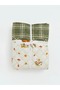 Mixed Checkered and Patterned Double Bedspread (W6) - 4