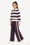 Girl's striped sweatshirt and wide-leg sweatpants set