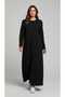Women's Circular Necklace Collar Long Steel Knitted Cardigan with Front Button Pockets