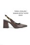 Sloved Toe, Open Back, Large Buckle, 7cm Coated Heel, New Season - 2