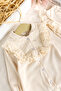 100% Cotton Baby Girl Romper with Guipure Hat and Collar - 6