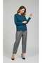 Women's Stone and Embroidered Seasonal Bluse with Collar and Hem - 2
