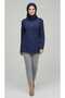 Women's Stone and Embroidered Seasonal Bluse with Collar and Hem