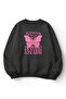 Unisex Soft Textured Keep Flying Printed Design Oversize 3 Thread Crew Neck Sweatshirt