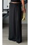 Black Draped Satin Trousers - 5