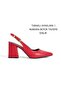 Red Leather Shoes with Pointed Toes, Open Back, Large Buckle, 7cm Covered Heel, New Season - 2