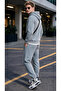 Men's Thermal Fleece 3 Thread Puff Fabric Sweatpants Set with Kangaroo Pockets - 4