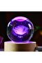 3-D Crystal Ball Night Lights - Unique 3D Laser Engraved Lamp Set (Cat, Forever, Rose 'Love') with Wooden LED Base - Gift for Animal Lovers & Couples. Night Lamp | (Forever)