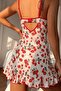 Ecru Cherry Patterned Transparent Nightgown with Ruffle and Bow Detail - 2