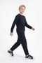 3 Thread Flat Boys' Double Pocket Crew Neck 2-Piece Tracksuit Set - 3