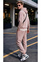 Men's Thermal Fleece 3 Thread Puff Fabric Sweatpants Set with Kangaroo Pockets - 6