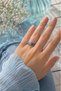 Spring Floral Blue Enamel Ring - Adjustable (Gold Color) - 2
