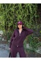 Women's Zippered Cardigan and Pants Knitwear Set - 2