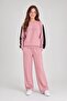Salmon Girls' Sequin Written Crew Neck Tracksuit Set 24832 - 2
