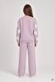 Gül Kurusu Girl's Embossed Print Raised Print Crew Neck Wide Leg Tracksuit Set 24786 - 5