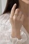 Special Design Ring with Tulip Branch and Pink Stones - Adjustable (Gold Color) - 3
