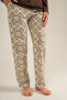Women's Pajama Set, Combed Modal, 50% Cotton 50% Modal, Round Neck, with Pockets, Make Today Amazing Printed, Brown - 8