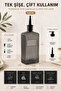 500 ml Glass Oil Dispenser Soap Dispenser Set – Glass Bottle with 2 Different Heads - Smoked
