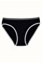 Women's Black 4-Pack Cotton Striped Elastic Waist Comfortable Slip Panties - 2