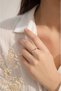 Rosalie Pink & White Baguette Stone Minimal Ring - Adjustable (Silver Color) - 4