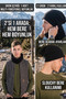 Men's Fleece Neck Gaiter Beanie 2-in-1 Drawstring Adjustable Multi-Purpose Winter Neck Gaiter Beanie
