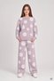 Gül Kurusu Girl's Embossed Print Raised Print Crew Neck Wide Leg Tracksuit Set 24786 - 4