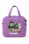 Purple 3-Piece Bag Set – Large School Backpack, Medium Hand Bag & Small Pencil Pouch with Cute Cartoon Print - 6