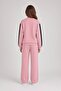 Salmon Girls' Sequin Written Crew Neck Tracksuit Set 24832 - 4