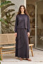Tunic with Stone and Cut Fabric Detail Skirt Set 26143 Black - 4