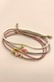 Bohemian Series Gray Pink Ecru Rope Bracelet Set 4 Pieces - 2
