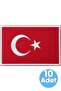 Turkish Flag Rectangular Embroidery Emblem 5X7 Cm. 10 Pieces - 3