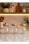 Bamboo Lid Borosilicate Glass Jar Set Striped Grain and Legume Storage Container 3 Pieces 2000 ml Dr 51 - 3