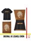 Licensed Text Detailed Black T-Shirt with Lion Wooden Box E261042