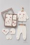 Newborn Baby Girl Mevlüt Set 100% Cotton 5-Piece Hospital Release Set with Butterfly and Flower Embroidery Gift - 8
