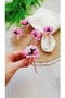 Pink Rose Bunch Polka Dot Ribbon 6-Piece Napkin Ring Ring - 2