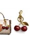 Glittery Cherry Patterned Keychain Bag - 2