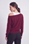 Soft-Touch Asymmetrical Cut Boat Neck Knitwear Sweater&Blouse - 3
