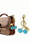 Cherry Patterned Turquoise Blue Keychain - 2