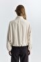 Premium Women's Scarf Collar Balloon Sleeve Elastic Waist Bomber Jacket - 4