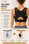 2-Piece Posture Supportive Gathering Bra Black + Cream with Cross Back Support - 6