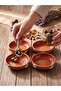 Red Mud Handmade Bowl - 11.5 cm / Glazed on the Inside, Unglazed on the Outside Terracotta Sauce Bowl & Snack Bowl - 2