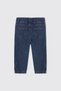 Baby Boy Navy Blue Jeans with Elastic Waist - 2