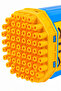 Electric Multi-Hole Bubble Gun for Kids – Automatic Bubble Blaster with Rechargeable Battery, USB Charging Cable & Bubble Tray – Blue & Yellow - 3